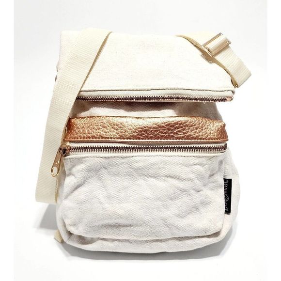 Jansport Bags Jansport Indiocanvasbackpack Rose Gold Ivory Convertible Crossbody Boho Bag