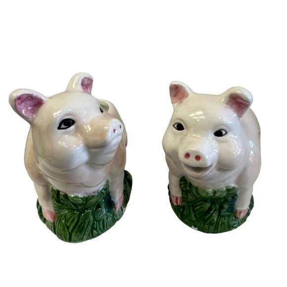 PINK PIGS Dining Vintage Pink Pigs Sugar Creamer Bowls Sets No