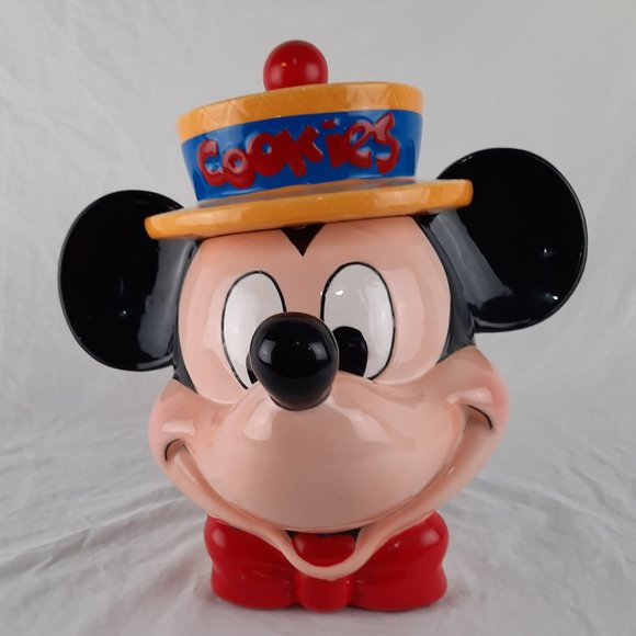 Disney Kitchen Vintage Mickey Mouse Cookie Jar With Hat Lid 75 To 5