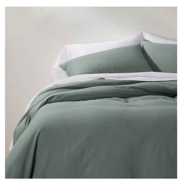 Target Bedding Queen Casalunaheavyweight Linen Blend Duvet Cover