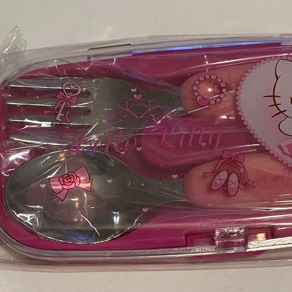 Sanrio Dining Hello Kitty Lunch Tableware Spoon And Fork Set Ica