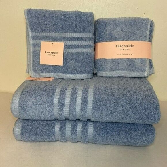 kate spade Bath Kate Spade New York Blue 8 Piece Bath Towel Set