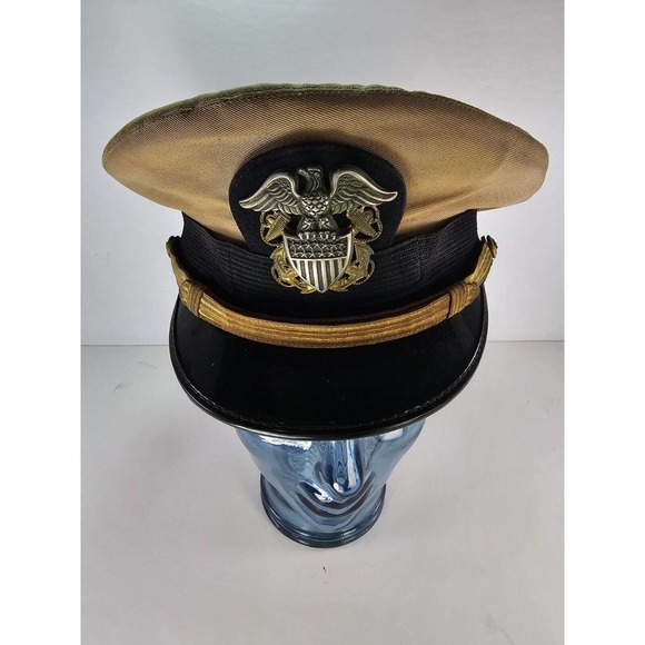 Accessories Vintage 6s 70s Us Navy Dress Uniform Hat Bancroft Zephyr