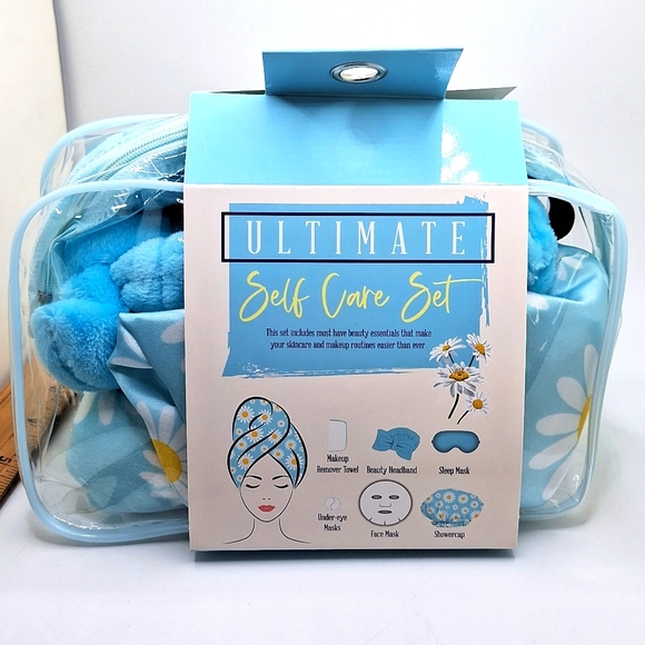 Bath & Body Ultimate Self Care Set Shower Cap Eye Sleep Mask Headband