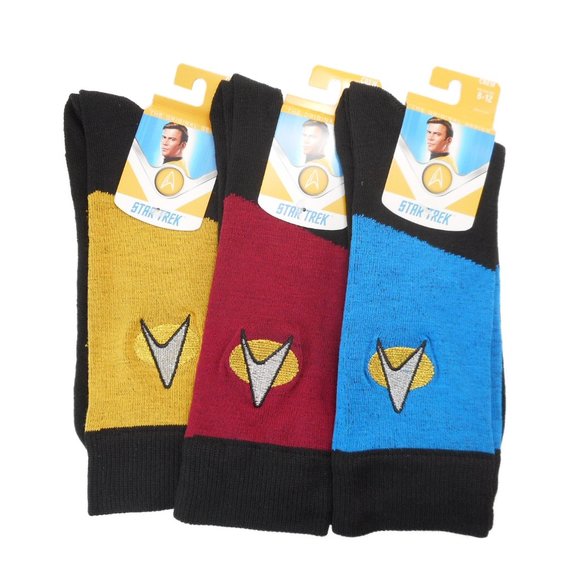 Bioworld Underwear & Socks Star Trek Socks 3 Pair Tos Crew