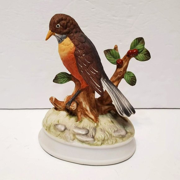 Gorham Accents Vintage Gorham Porcelain Red Robin Bird Figurine