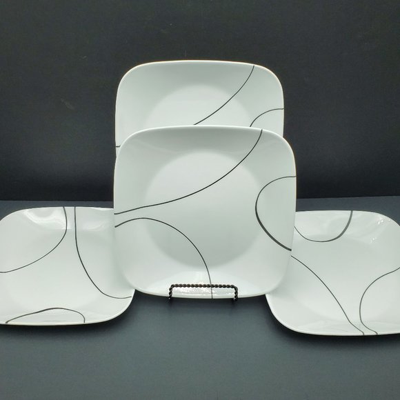 Corelle Dining Corelle Simple Lines Lunch Plates Salad Plates Black