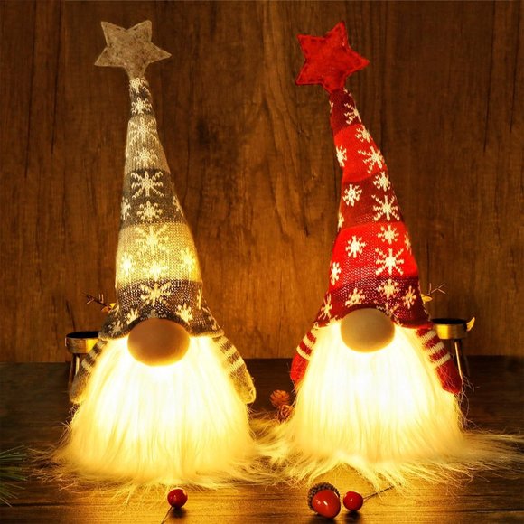 Holiday 11 Lighted Christmas Gnome Santa Light Up Elf Holiday Present