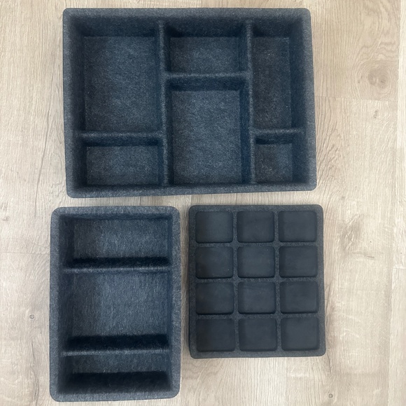IKEA Storage & Organization Ikea Hemnes Drawer Organizers Pack Of 3 Gray Felt Poshmark