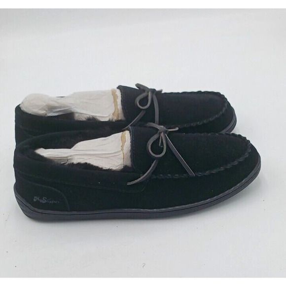 MyPillow Shoes My Pillow Mens Myslipper Faux Fur Lined Moccasin Slippers Black Size Us 2