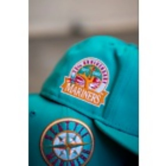 New Era Accessories New Era Seattle Mariners 59fifty Fitted Hat Teal 3th Anniversary Patch