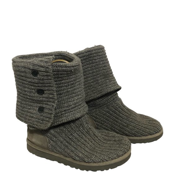 UGG Shoes Ugg Classic Cardy 589 Gray Knit Fold Down Knit Boots