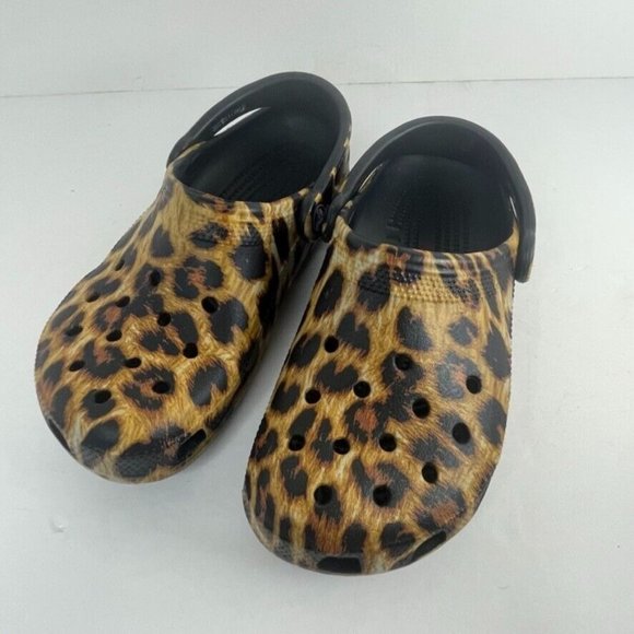CROCS Shoes Crocs Classic Clog Leopard Cheetah Animal Print Size