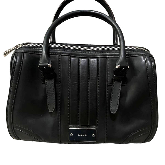 L.A.M.B. Bags Lamb Black Leather Handbag Purse With Silver Hardware