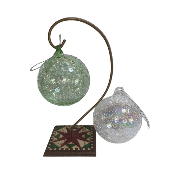 Crate and Barrel Holiday Crate Barrel Christmas Ornament Nubby Glass X 2 Large Poshmark