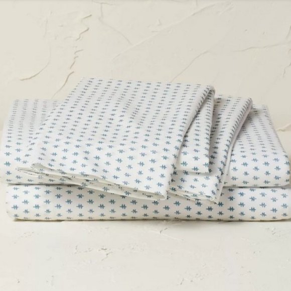 Opalhouse Bedding Opalhouse Designed With Jungalow Cotton Percale Sheet Set Teal Dash Poshmark