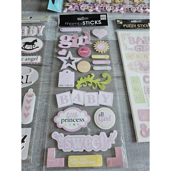 Jolee's Boutique + Others Office Sticker Lot Baby Girl Pink
