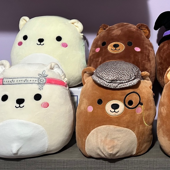 Squishmallows Toys Squishmallows 8 X 8 Bears Collection Bundle Fancy Omar The Bear Brooke