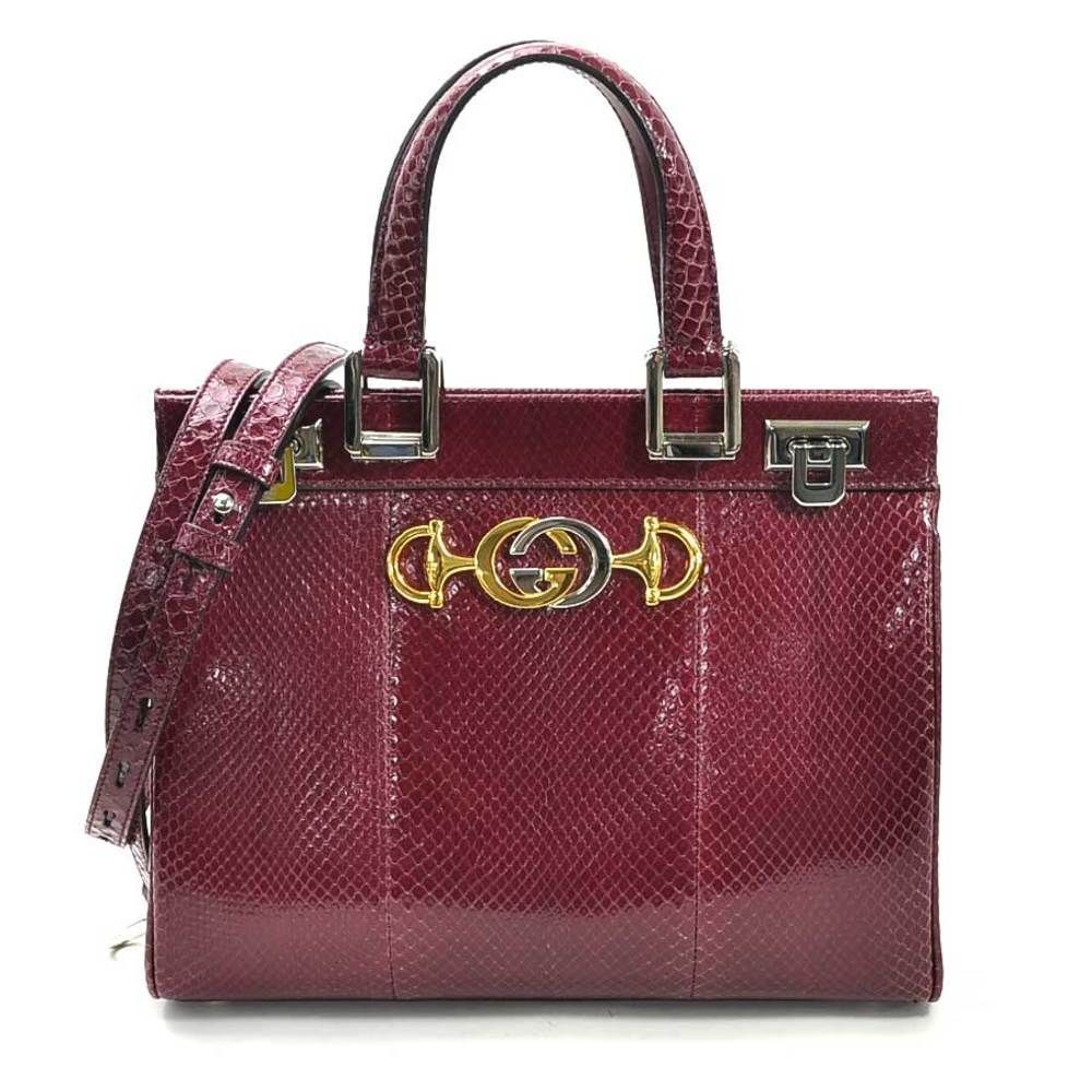 Gucci Zumi Small Top Handle Shoulder Bag Python Leath… Gem