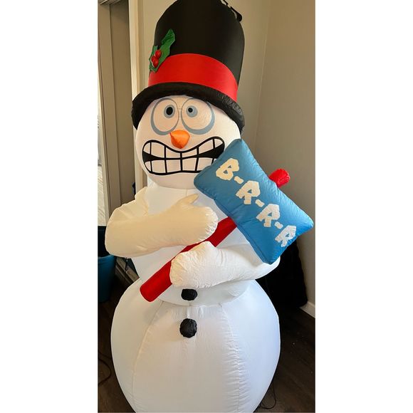 Gemmy Holiday Animated Shivering Snowman Inflatable 6 Feet Tall