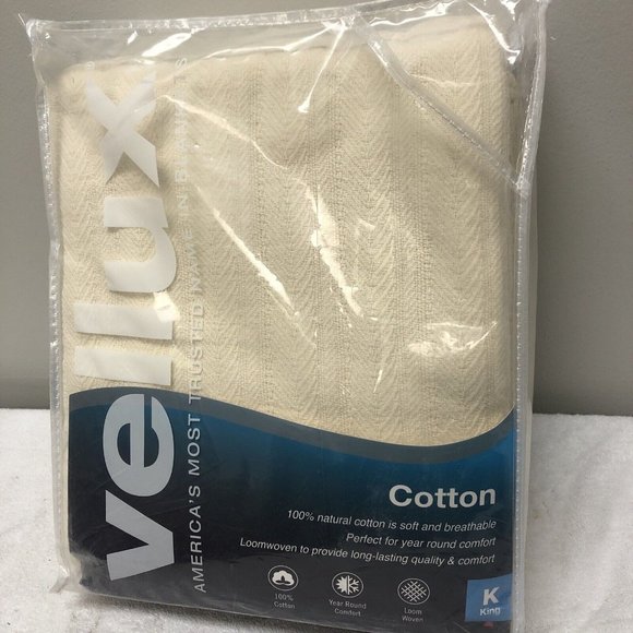 Vellux Bedding Vellux 0 Cotton Blanket King Size Ivory Poshmark