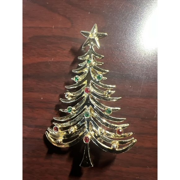 Tancer II Jewelry Tancer Ii Christmas Tree Brooch Pin Colored