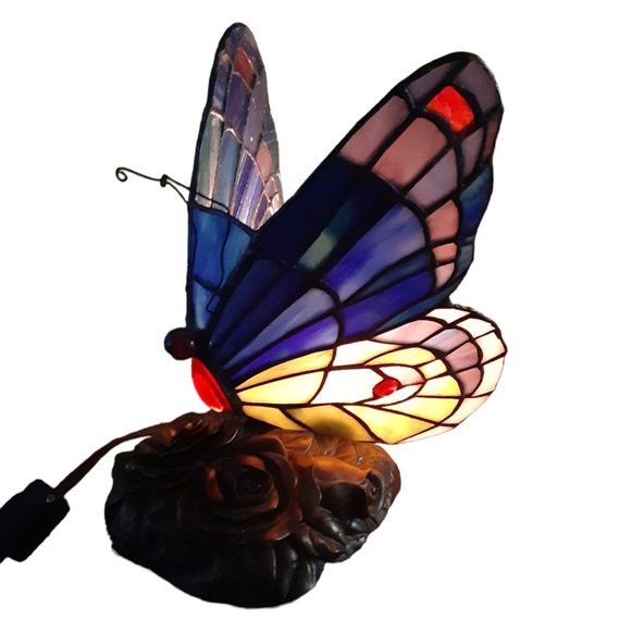 Accents Tiffany Style Stained Glass Butterfly Table Lamp Poshmark