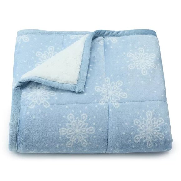 Cuddl Duds Bedding Cuddl Duds Blue Snowflakes Cozy Soft Plush To