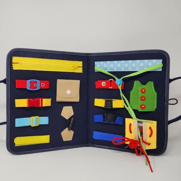 Kasa Toys Baby And Toddler Busy Board Sensory Board With Zippers