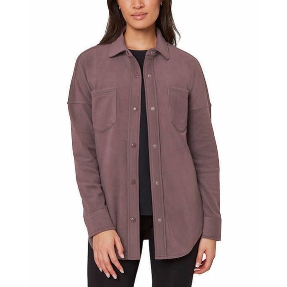 Mondetta Tops Mondetta Cozy Fleece Shirt Jacket Snap Front