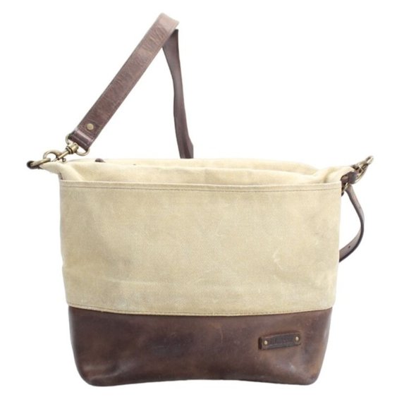 L.L. Bean Bags Ll Bean Dark Khaki Waxed Canvas Leather Trim Weather