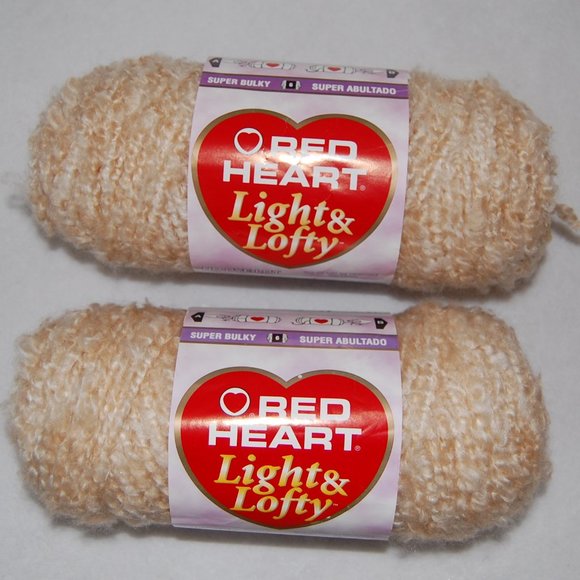 Red Heart Office Lot Of 2 Super Bulky 6 Red Heart Light Lofty Yarn