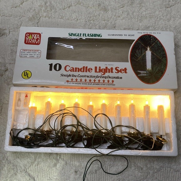 Vintage Holiday Vintage Candlestick Clip String Lights Christmas