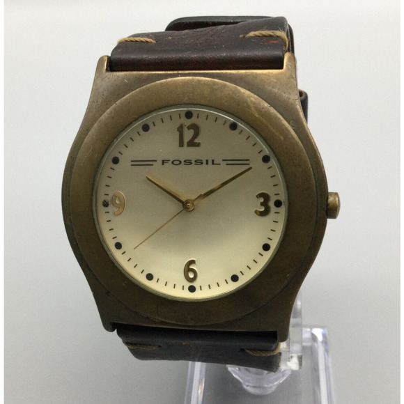 Fossil Accessories Vintage Fossil Watch Men 46mm Gold Tone Brown
