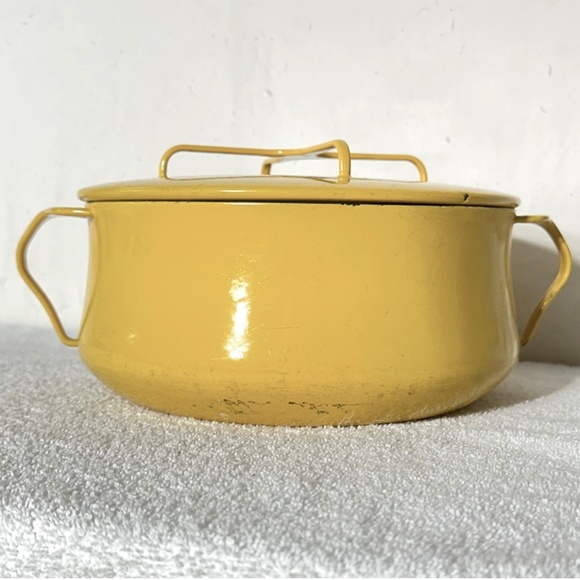 Dansk Kitchen Vintage Dansk Enamelware Kobenstyle Yellow Dutch Oven