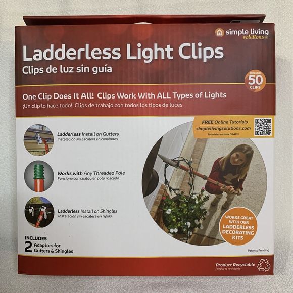 Simple Living Solutions Holiday Ladderless Light Clips Outdoor