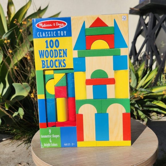 Melissa & Doug Toys New Melissa Doug Wooden Building Blocks Set 0