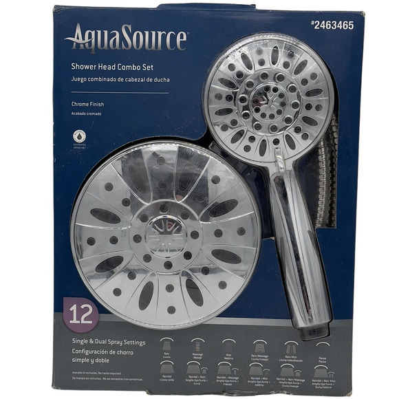 Aquasource Bath Aquasource Dual Shower Head Handheld Shower Head