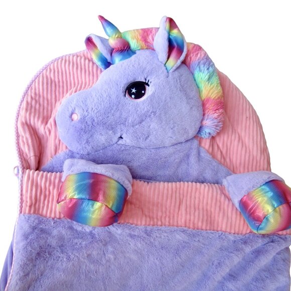 HugFun Other Hugfun Kids Unicorn Slumber Bag Plush Purple Pink
