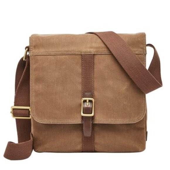 Fossil Bags Fossil Evan Waxed Canvas City Messenger Bag Olive Brown