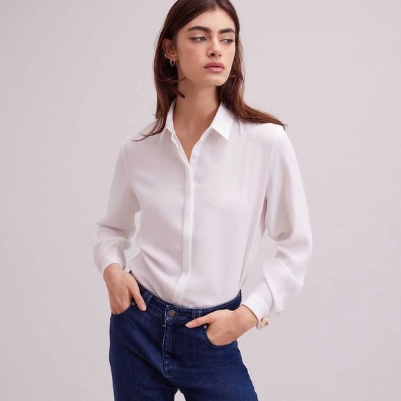 Anne Fontaine Tops Anne Fontaine White Button Up Blouse With French Cuffs Poshmark
