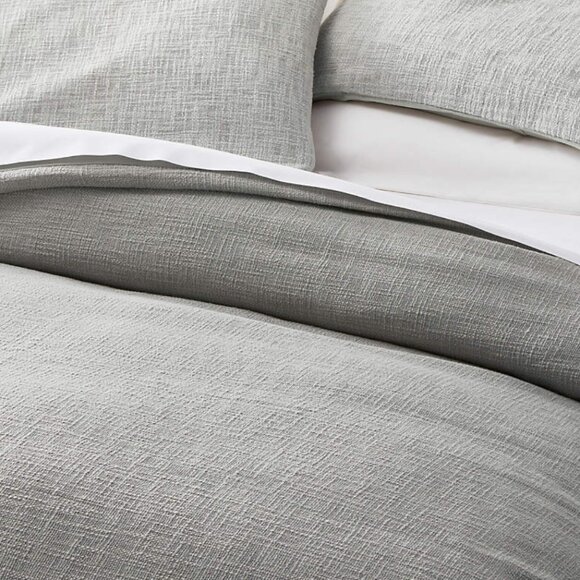 Crate&Barrel Bedding Crate Barrel Lindstrom Cotton Grey Fullqueen