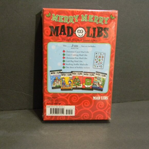 Mad Libs Toys Merry Merry Mad Libs Box Set 5 Books Stickers Sealed