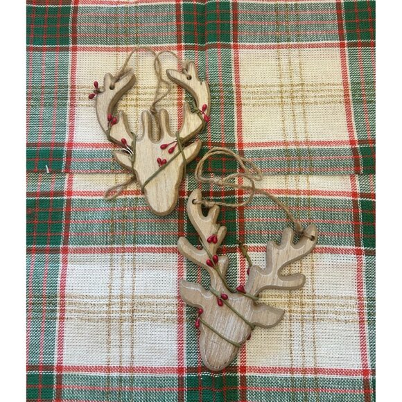 Hobby Lobby Holiday Rustic Wood Reindeer Head Christmas Ornament