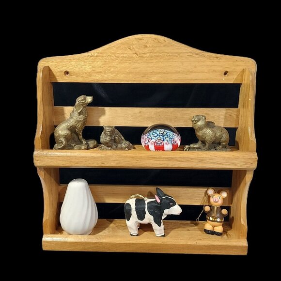 Unbranded Kitchen Spice Rack Solid Maple Wood Display Shelf Wall