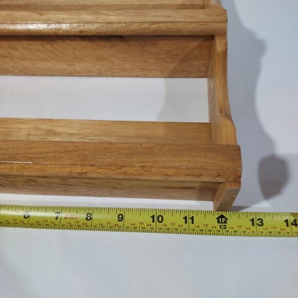 Unbranded Kitchen Spice Rack Solid Maple Wood Display Shelf Wall