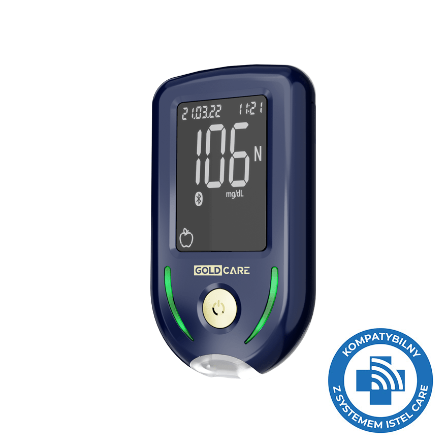 Diagnostic GOLD CARE Zestaw do pomiaru poziomu glukozy we krwi Diagnosis