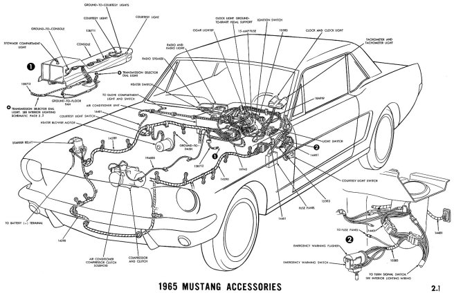 1965 Mustang Accesories Diagram