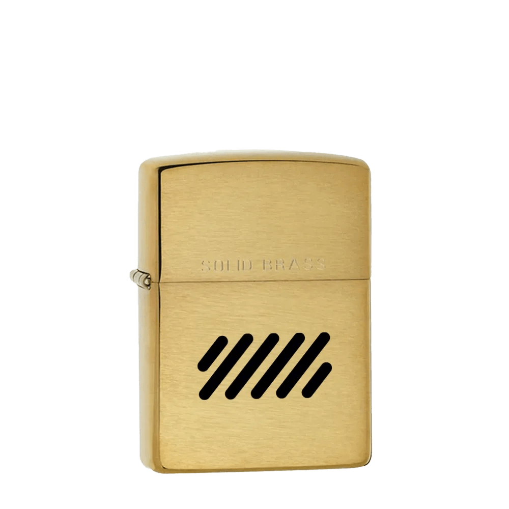 Brushed Brass Zippo Classic Lighter Diamondback Branding