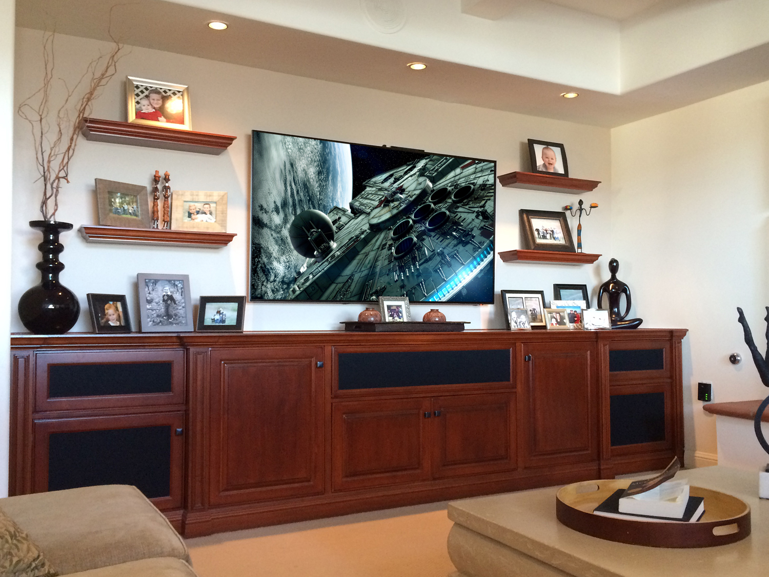 Custom Builtin Credenza & Floating Shelves (BIC11)